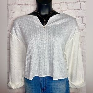 Over-sized Split Neck Top
